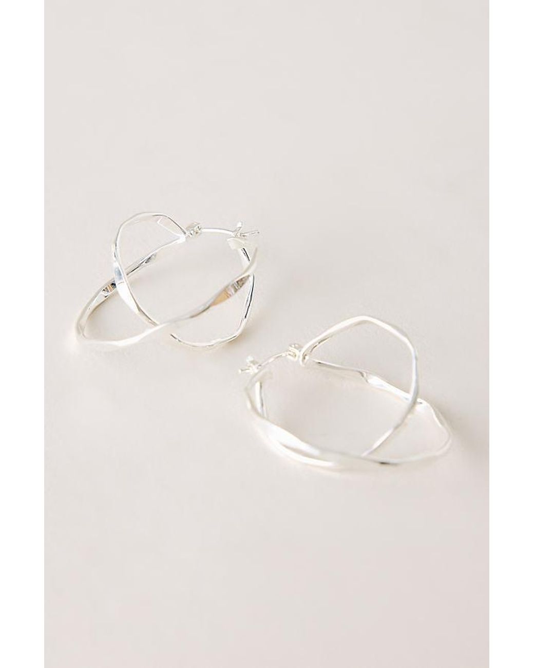 Anthropologie Natural Twist Hoop Earrings