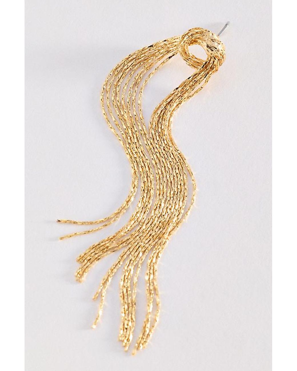By Anthropologie Metallic Chain Fringe Drop Earrings