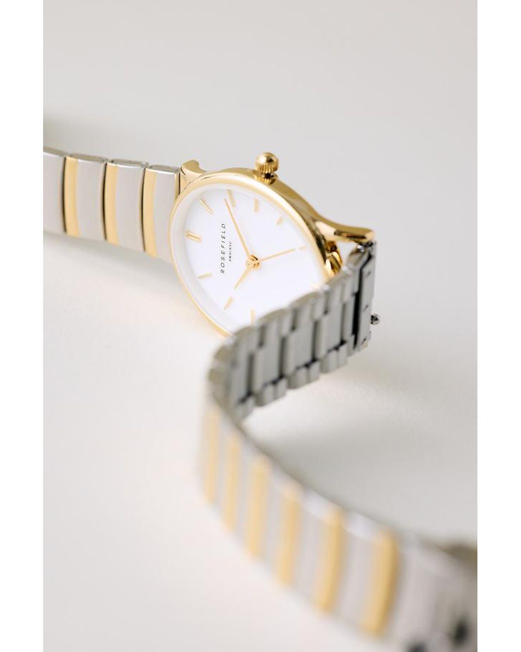ROSEFIELD Natural Oval Two-Tone Watch