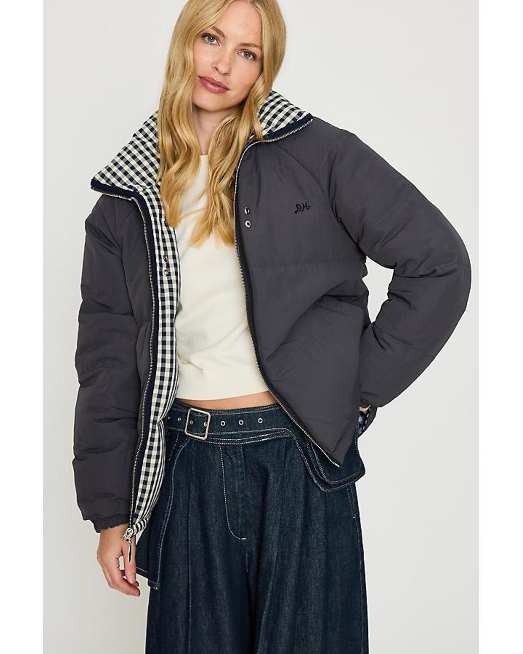 Damson Madder Blue Reversible Opal Puffer Jacket