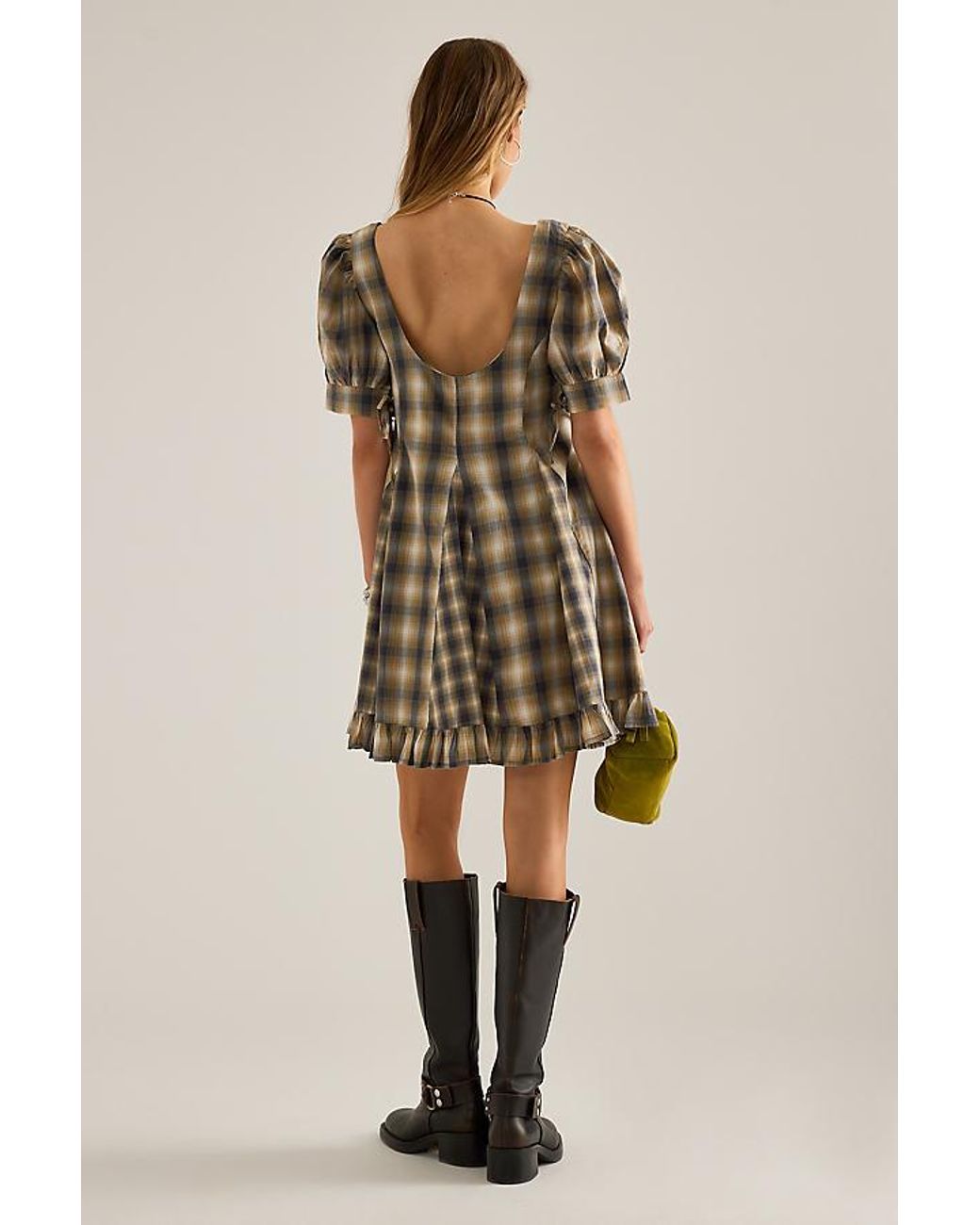 Damson Madder Multicolor Sabrina Check Mini Dress