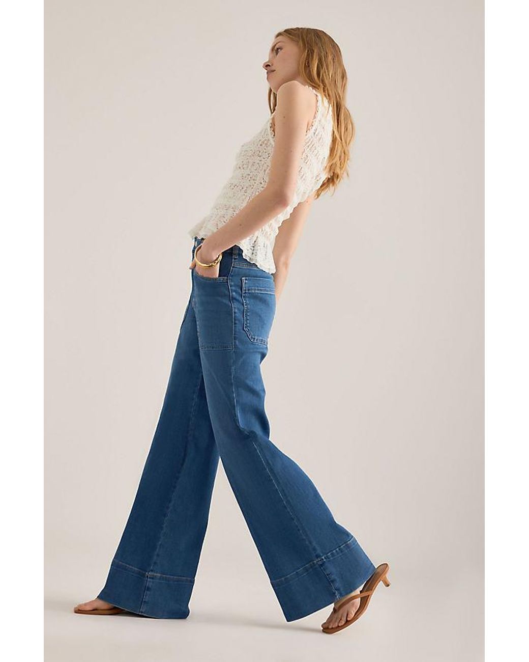 Pilcro Blue The Rylan High-Rise Flare Jeans By