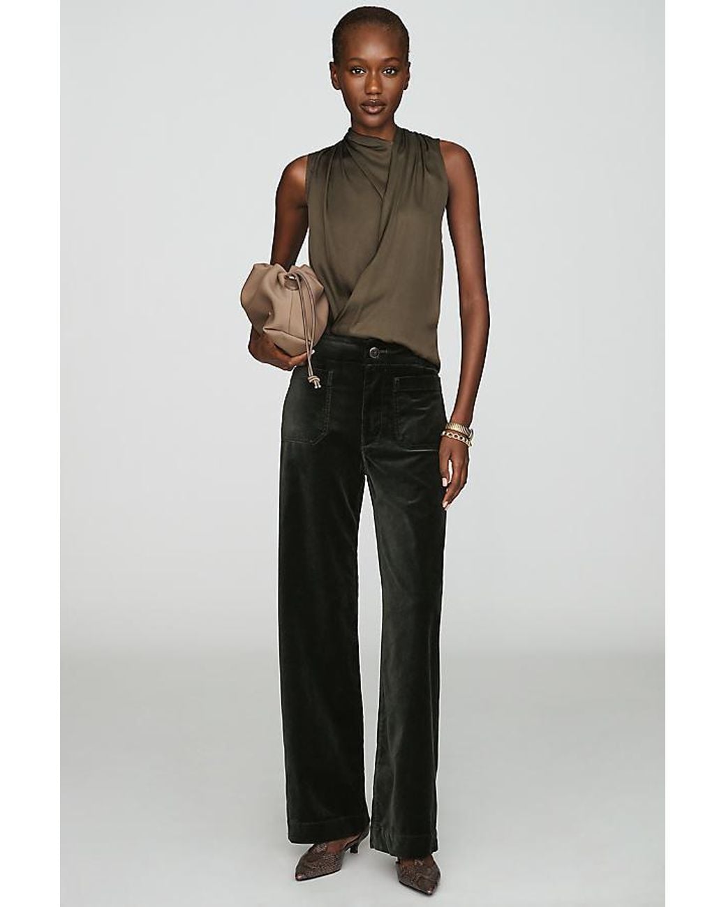 Maeve Multicolor The Colette Full-Length Velvet Trousers By