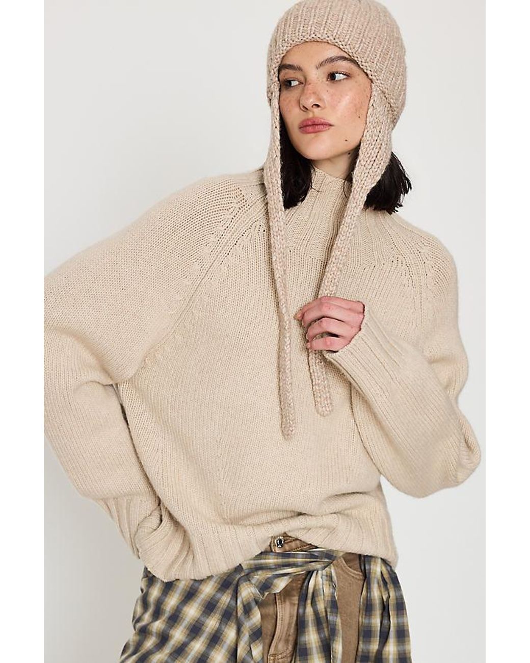 By Anthropologie Natural Beanie Bonnet