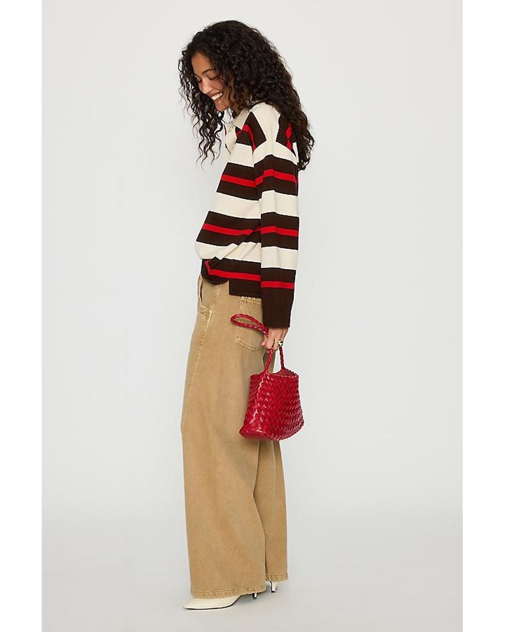 ALIGNE Red Ester 100% Wool Rugby Jumper