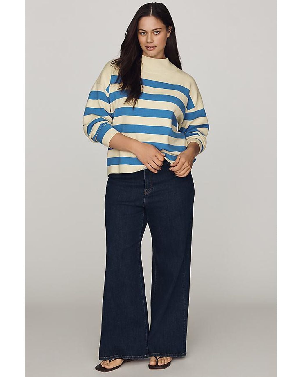 Maeve Blue Carys Mock-Neck Jumper