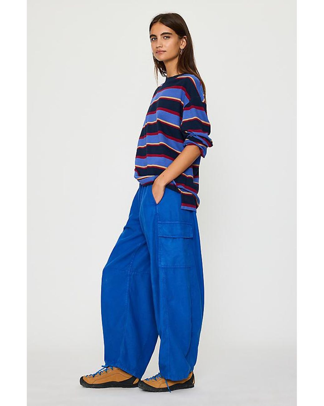 By Anthropologie Blue Bea Wide-Leg Cargo Pants