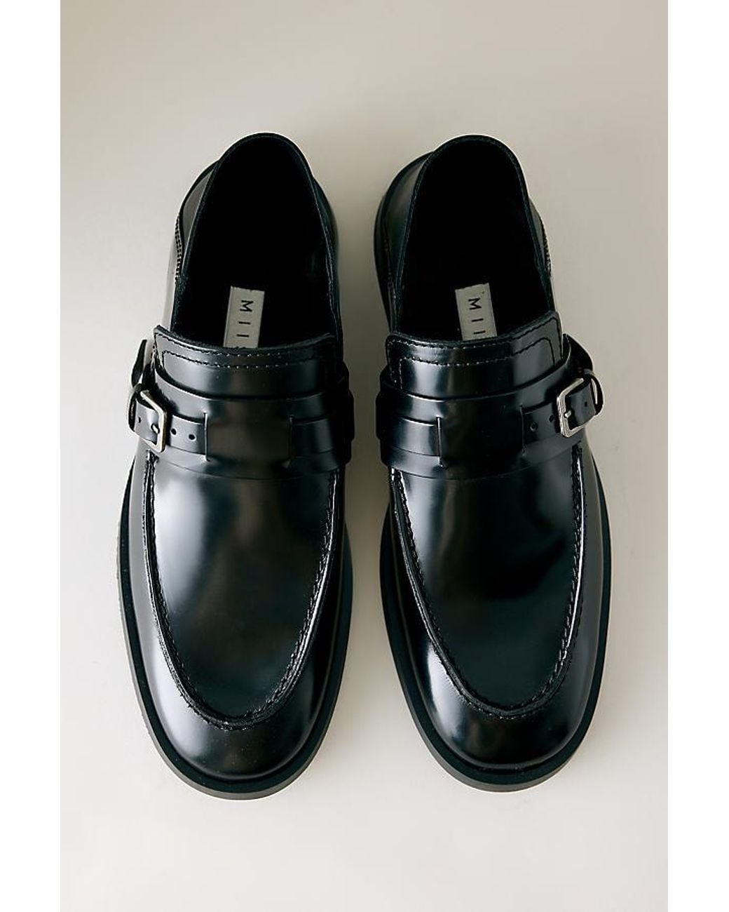 Miista Black Els Mule Leather Loafers