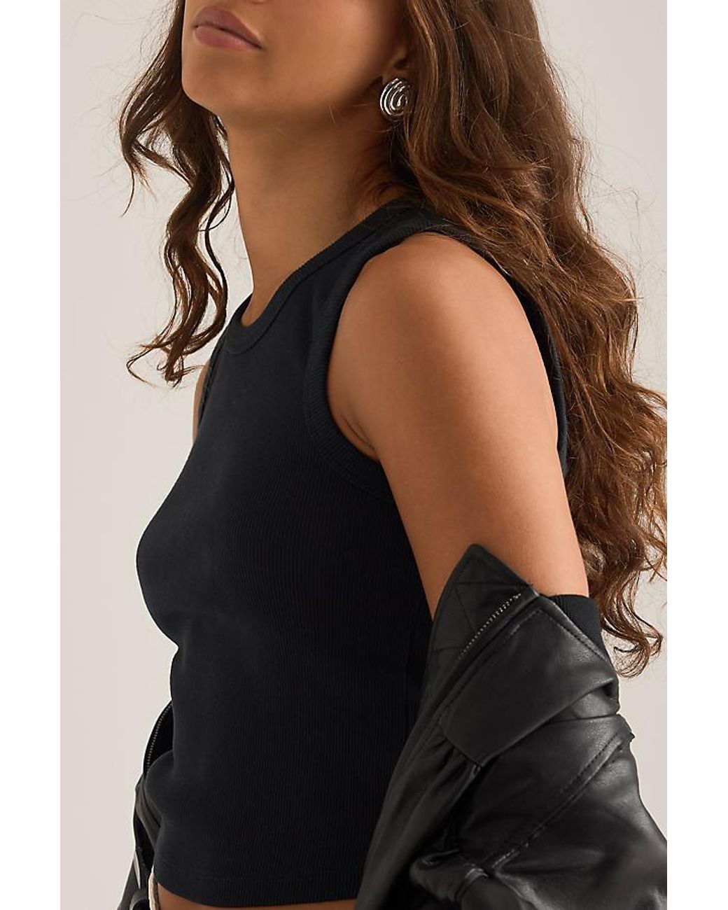 By Anthropologie Black The Rib City Racer Tank Top