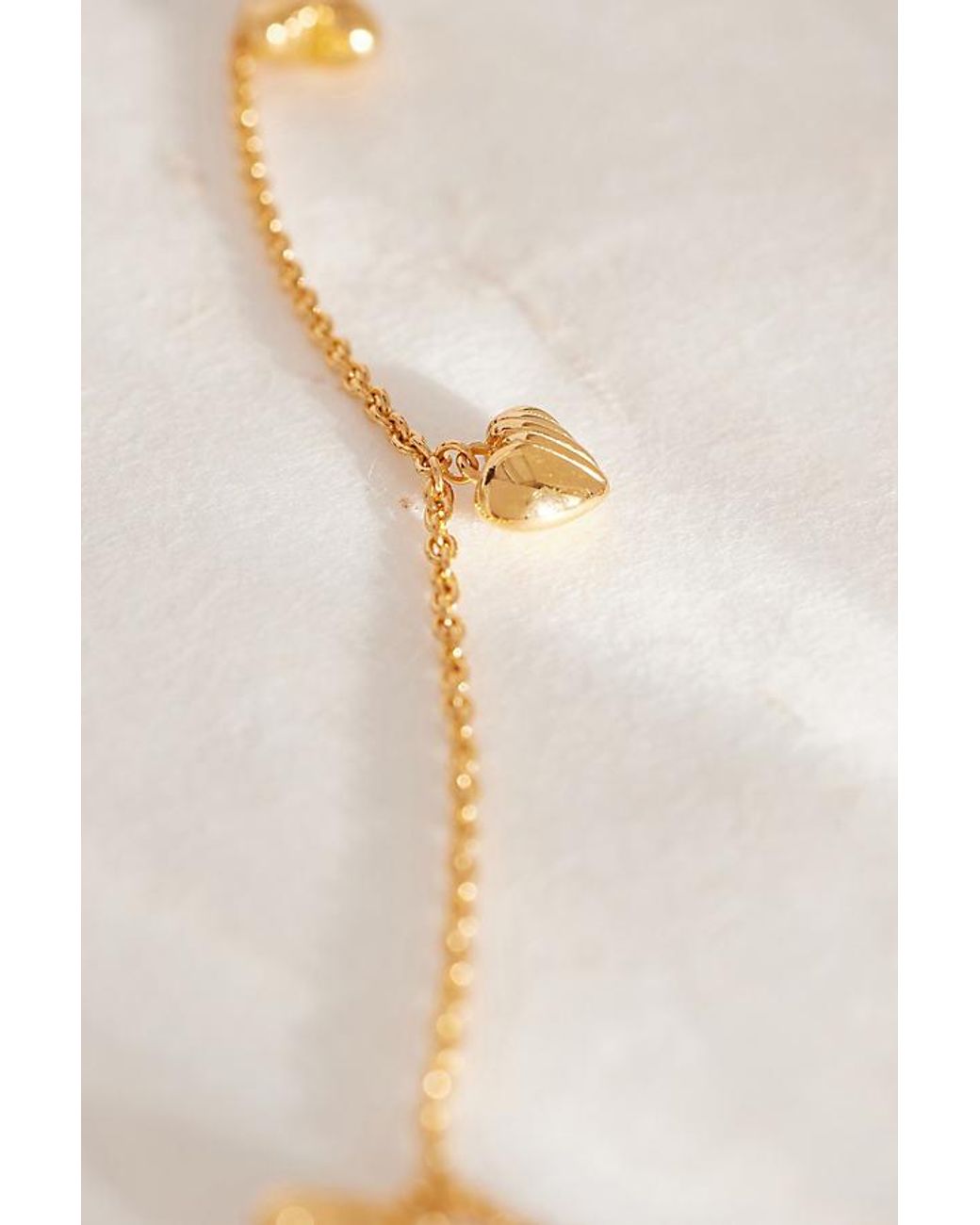 Rachel Jackson Natural Plated Untamed Deco Hearts Charm Necklace