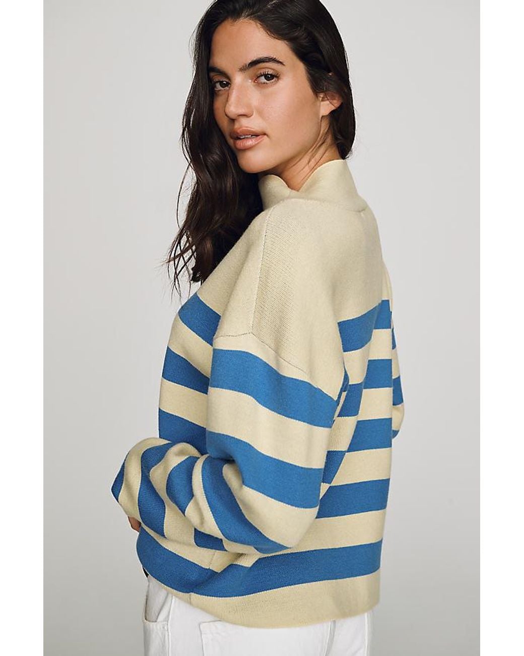 Maeve Blue Carys Mock-Neck Jumper
