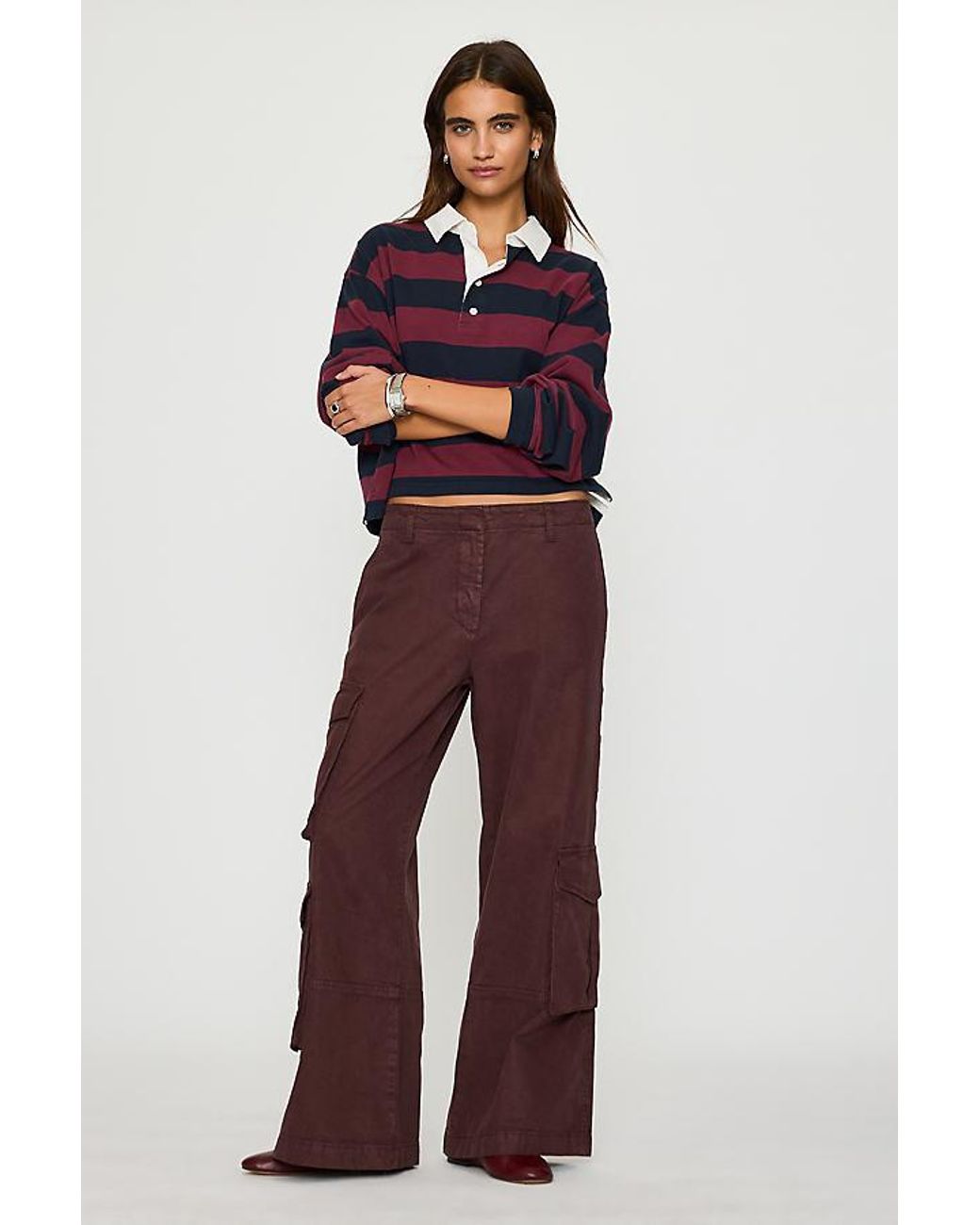 By Anthropologie Red Conna Straight-Leg Cargo Pants