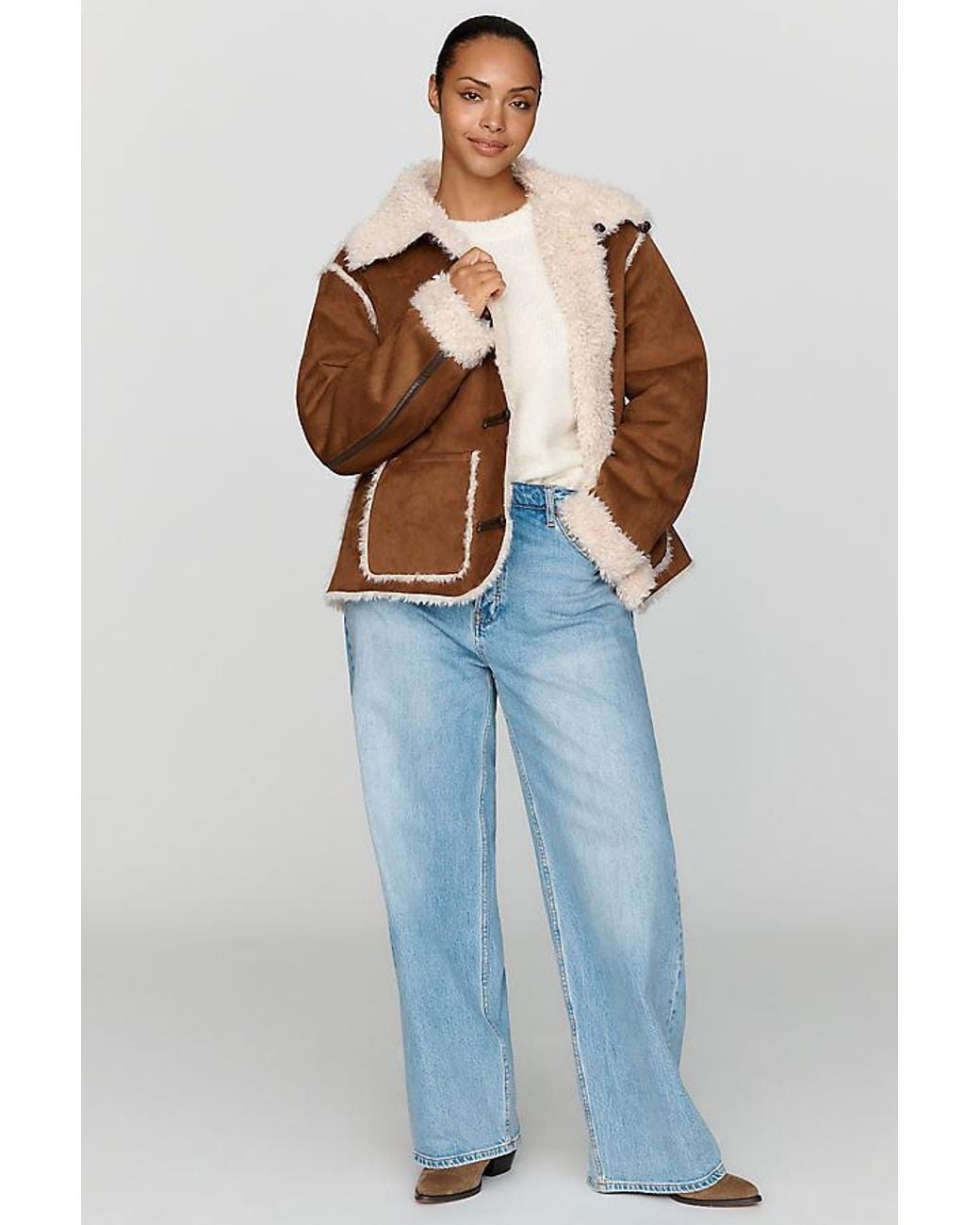 By Anthropologie Brown Faux Suede Jacket