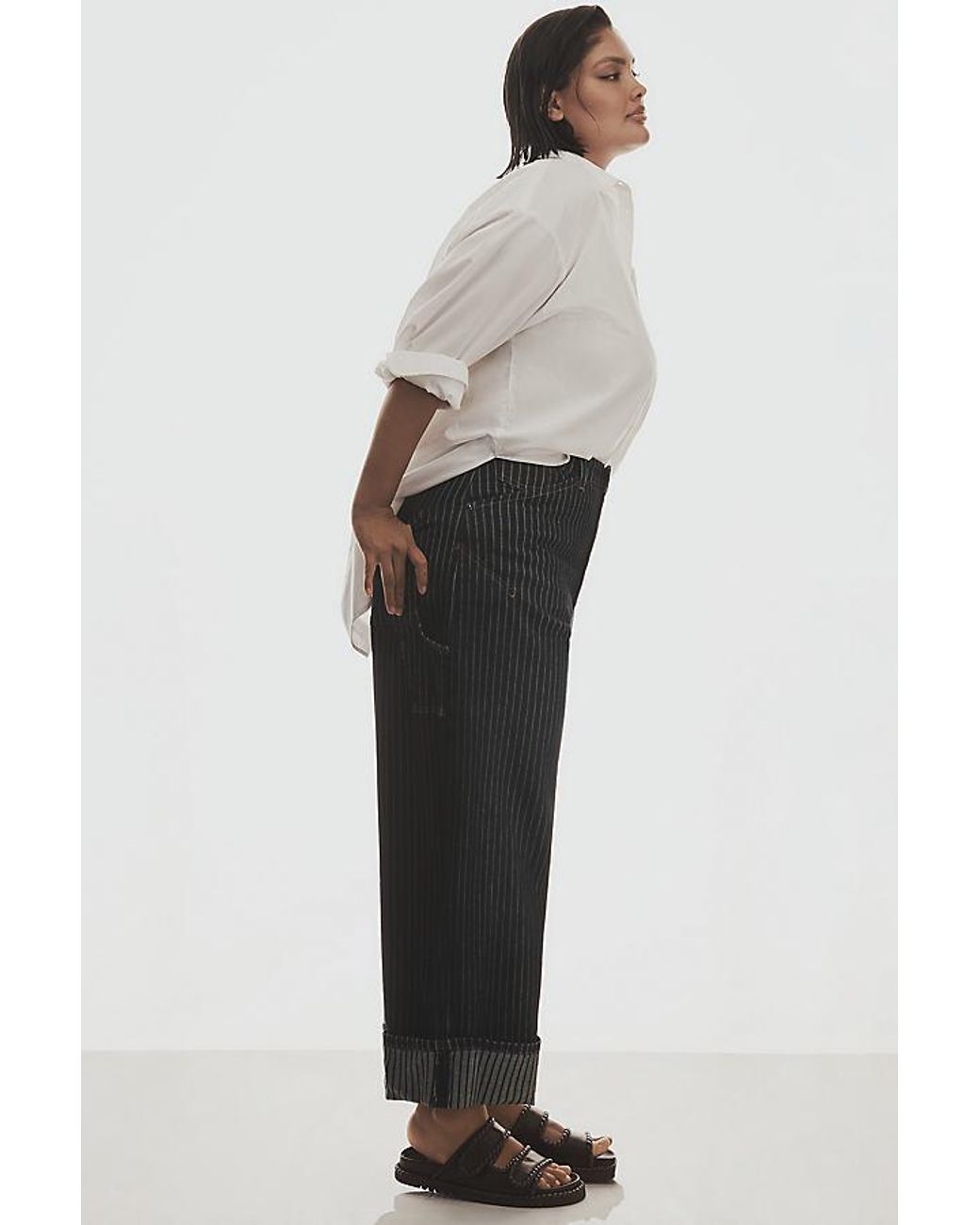 Pilcro Blue The Kayden High-Rise Carpenter Barrel Jeans By
