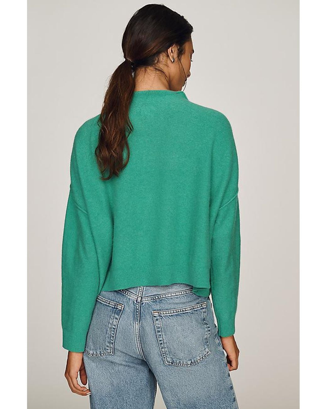 Pilcro Green Alani Cashmere Mock Neck Jumper