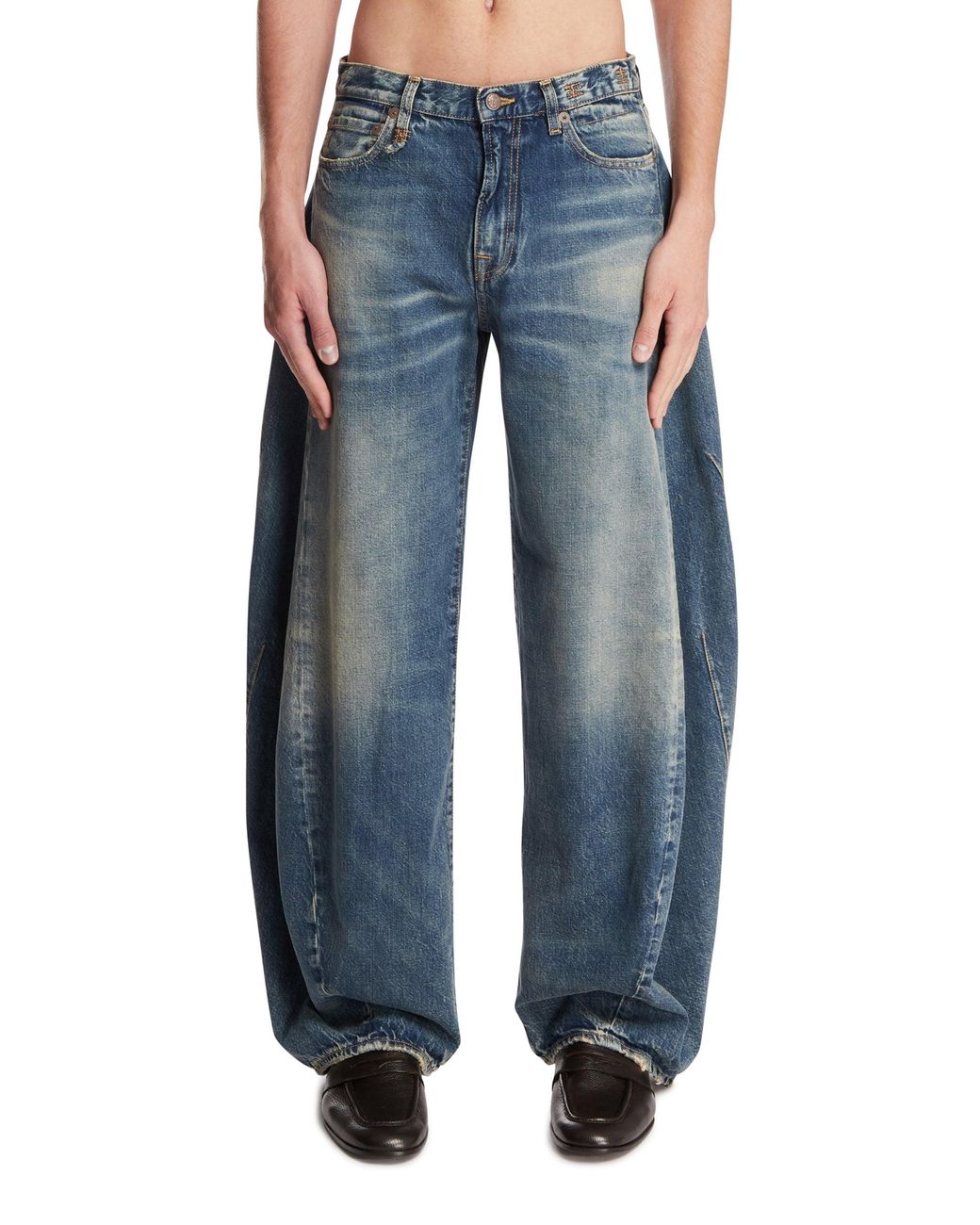 R13 Blue Twisted Jeans for men