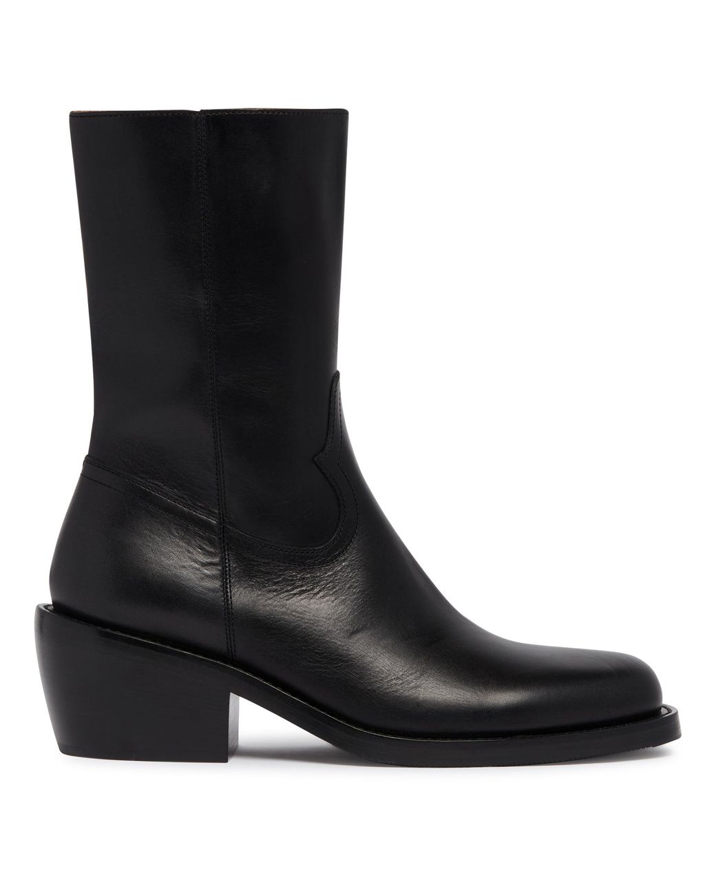 Dries Van Noten Black Leather Ankle Boots for men