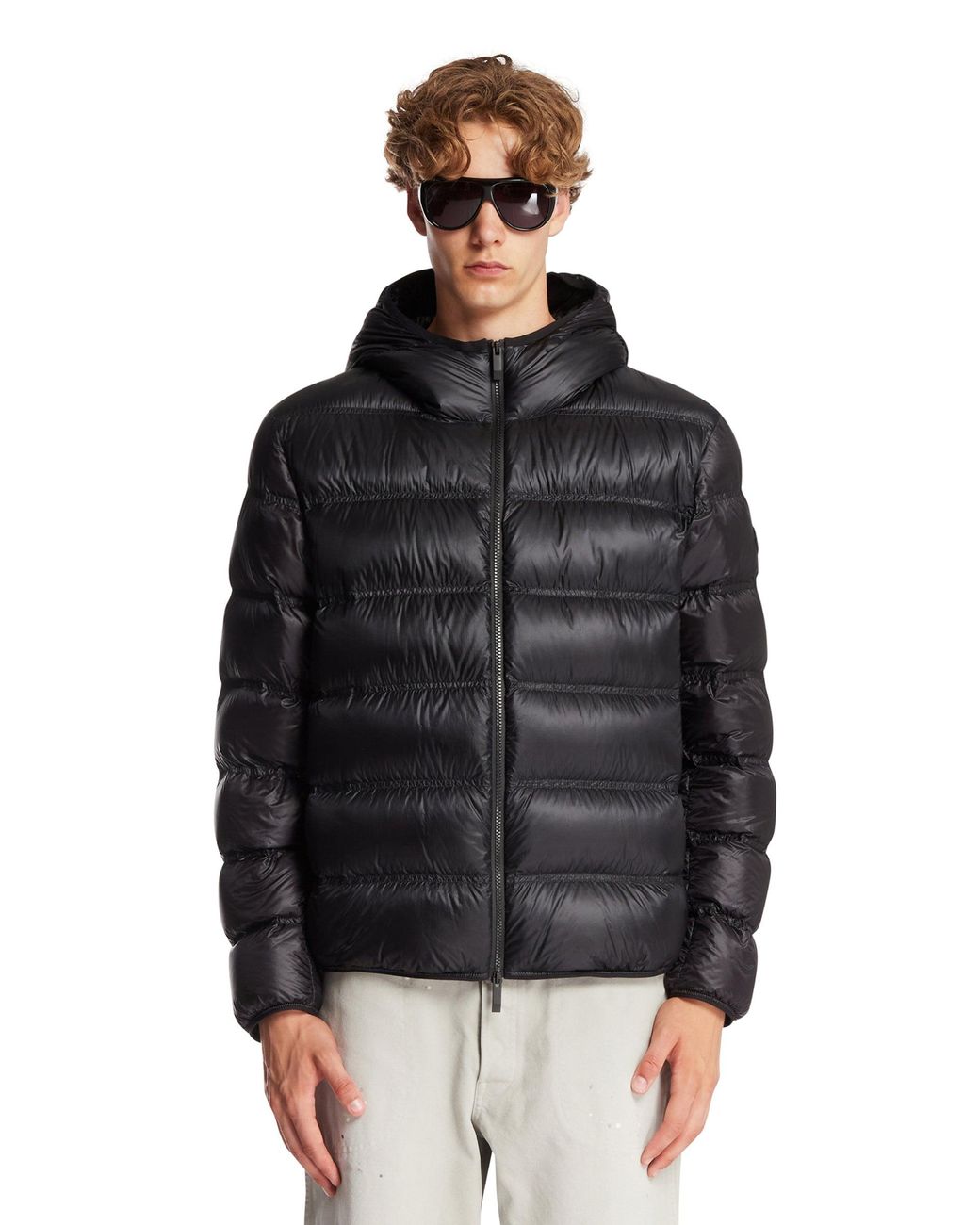 Moncler Black Guadiana Hooded Down Jacket for men