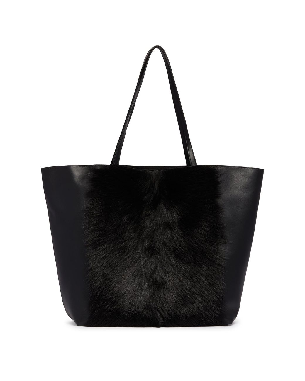 Totême Black Pony Hair Tote Bag