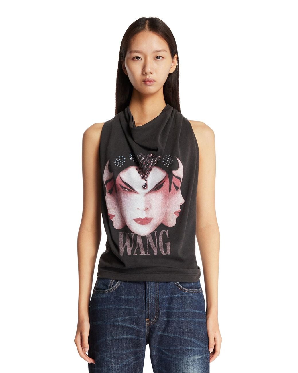 Alexander Wang Blue Eye-Print Top