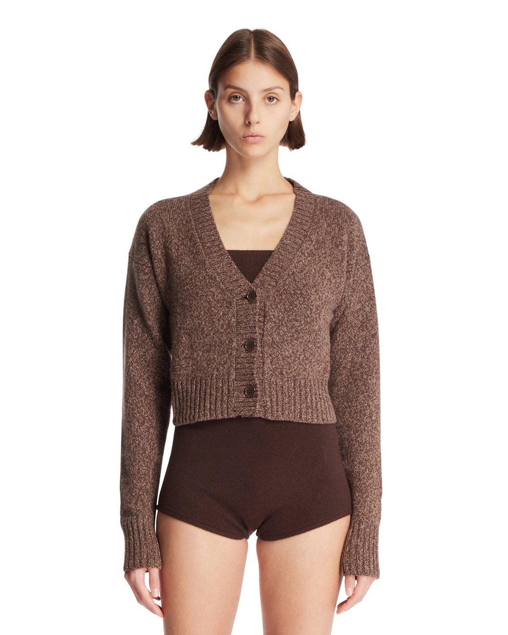 ELY ELY Brown Ebba V-Neck Cardigan