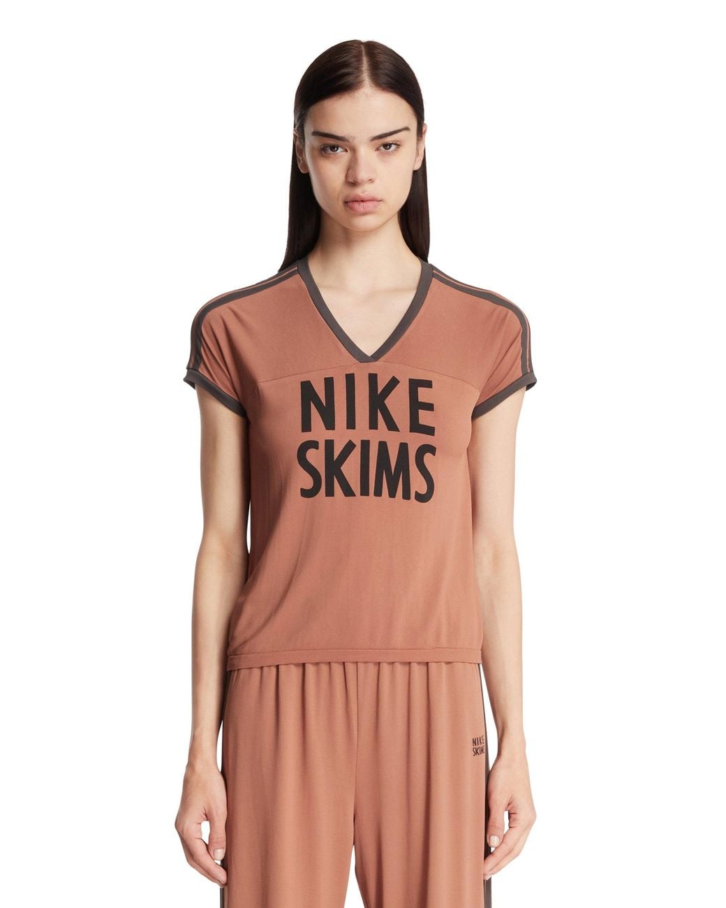 Nike Pink Skims V-Neck T-Shirt