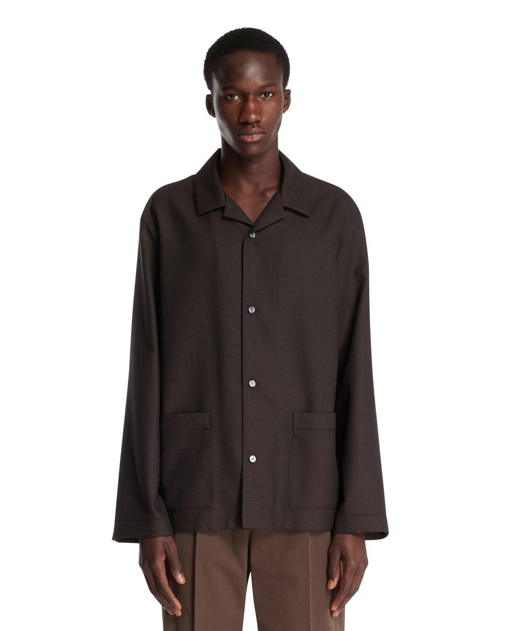 The Row Brown Wool Shirt for men