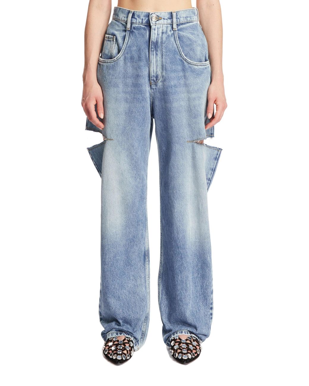 Maison Margiela Blue Slash Details Jeans