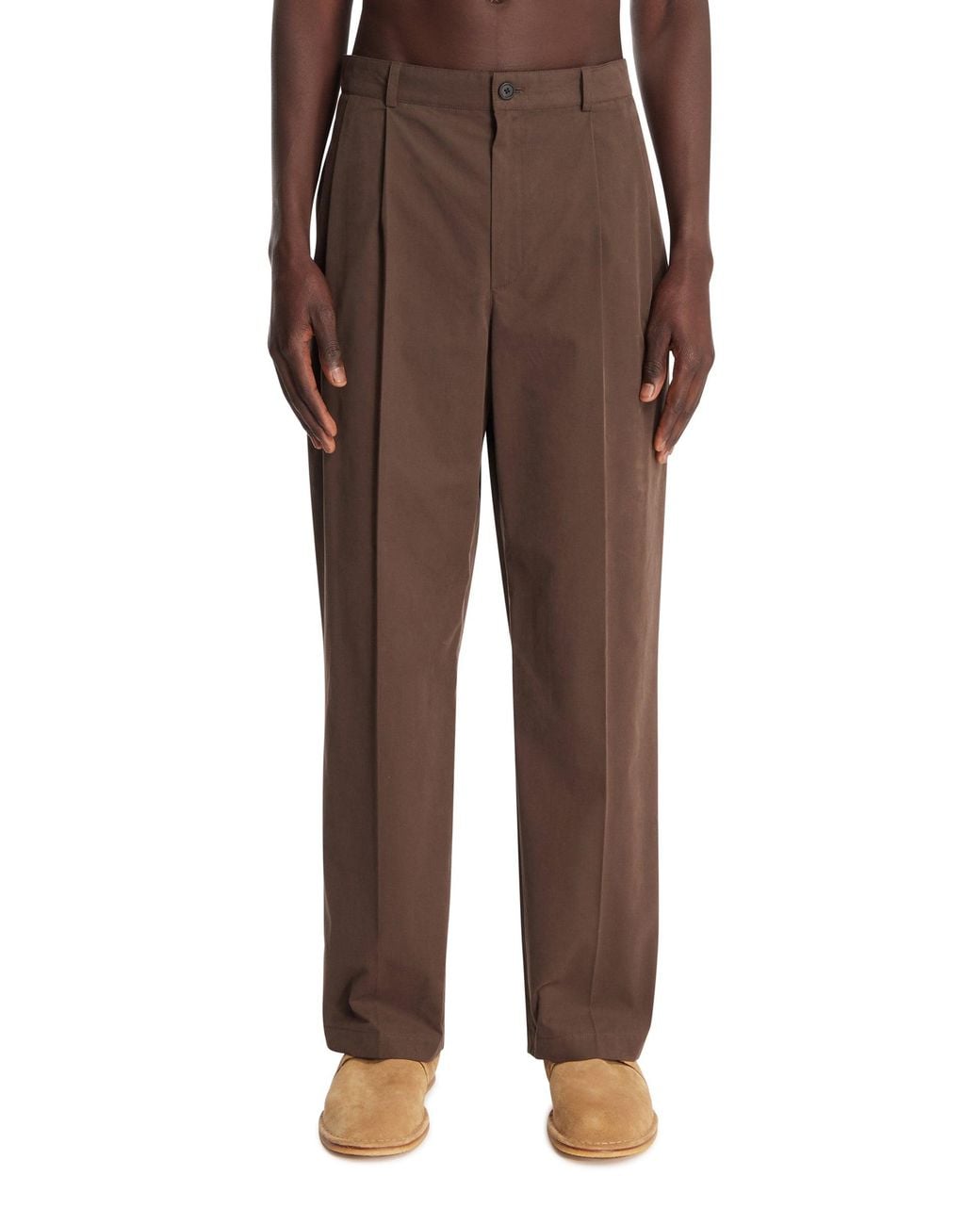 The Row Brown Cotton Trousers for men