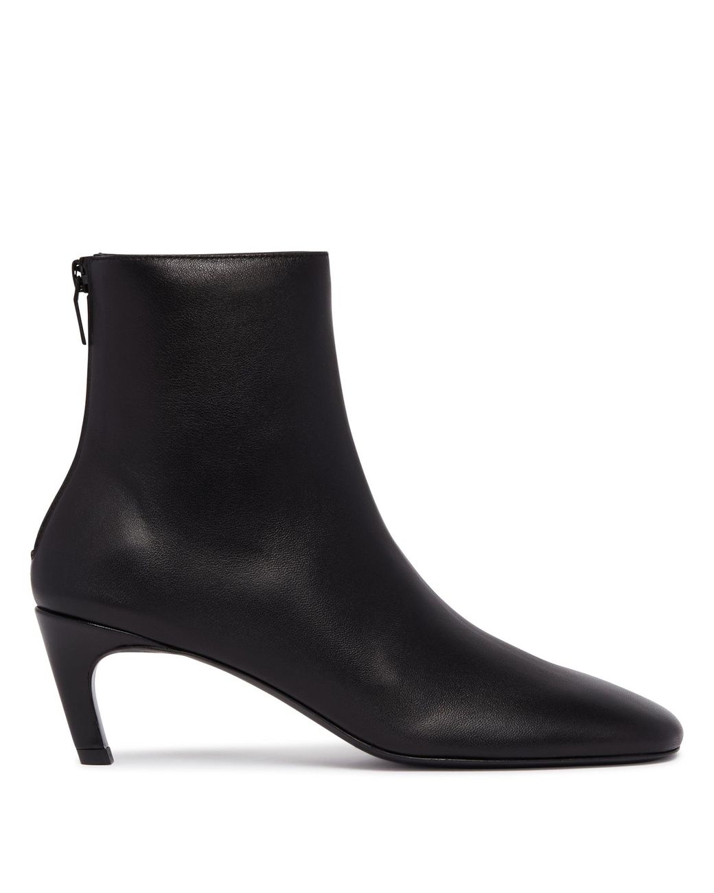 Totême Black Leather Ankle Boots