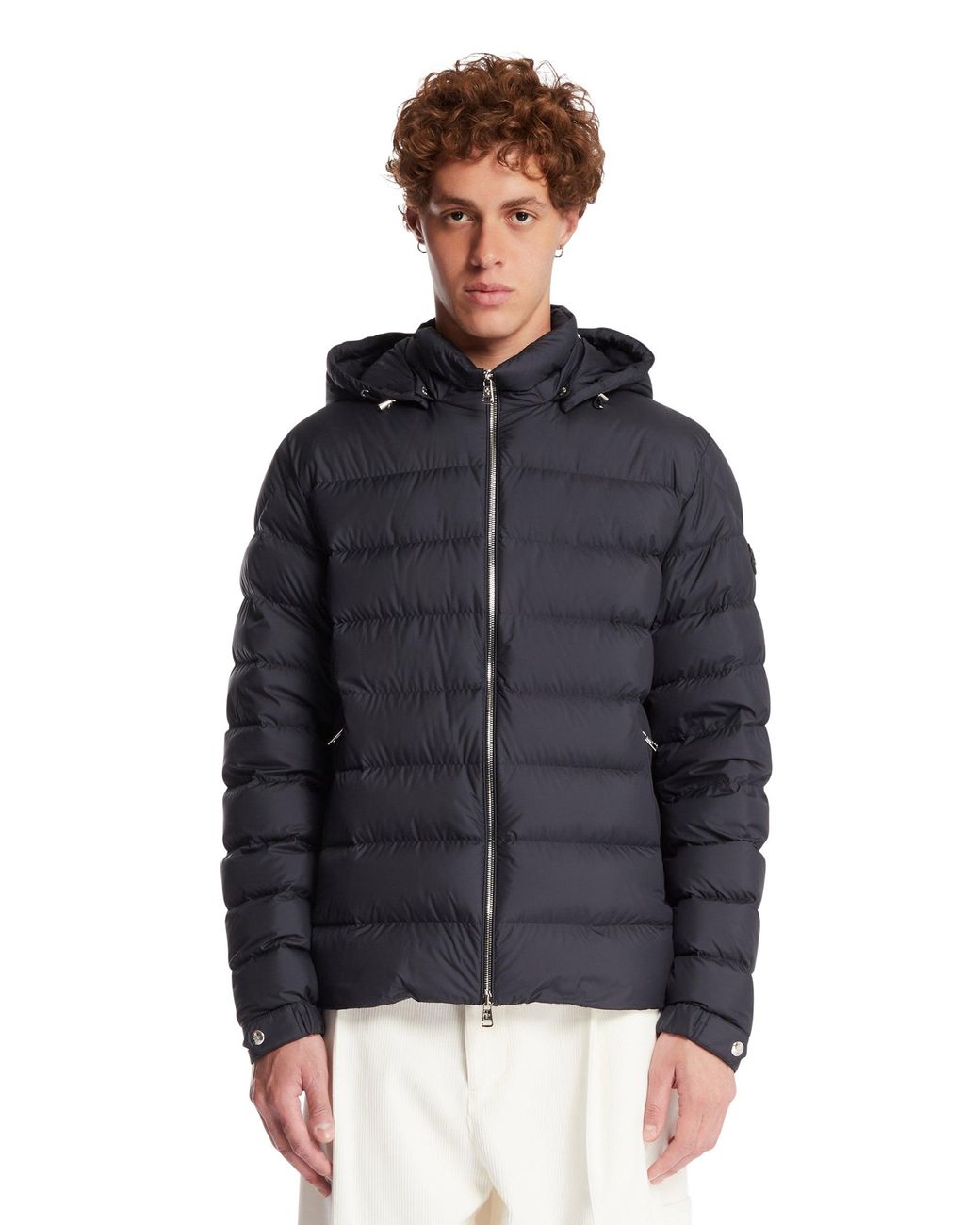 Moncler Blue Arneb Short Down Jacket With Hood for men
