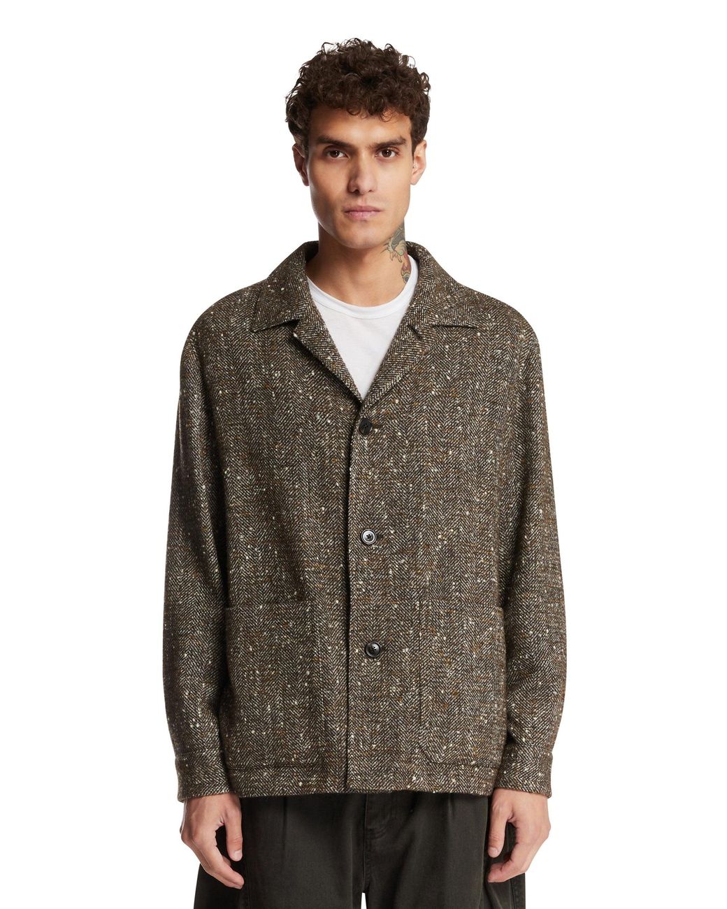 Zegna Green Wool And Alpaca Overshirt for men