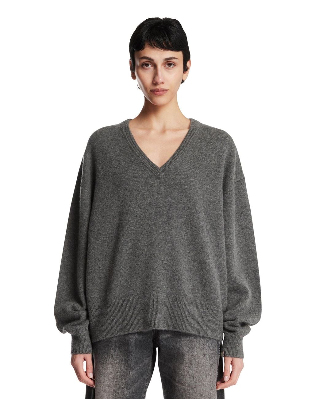 Extreme Cashmere Gray V-Neck Sweater