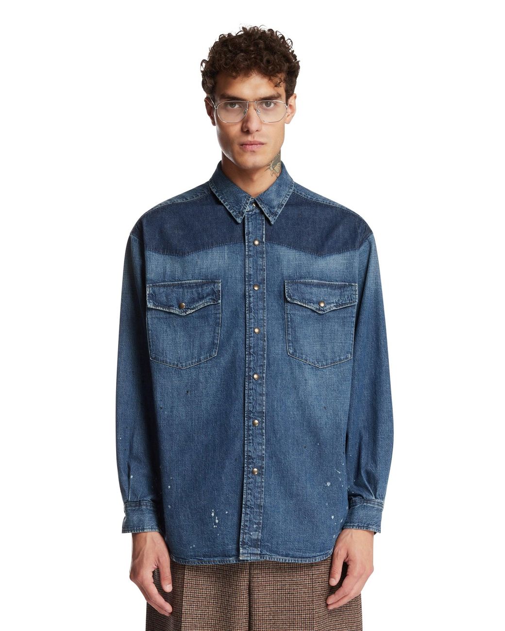 Maison Margiela Blue Denim Shirt for men
