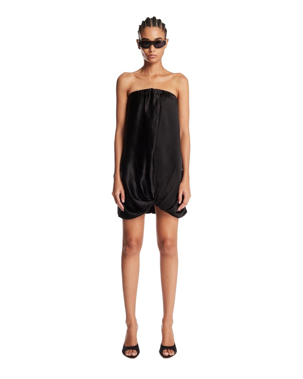7 For All Mankind Black Satin Mini Dress