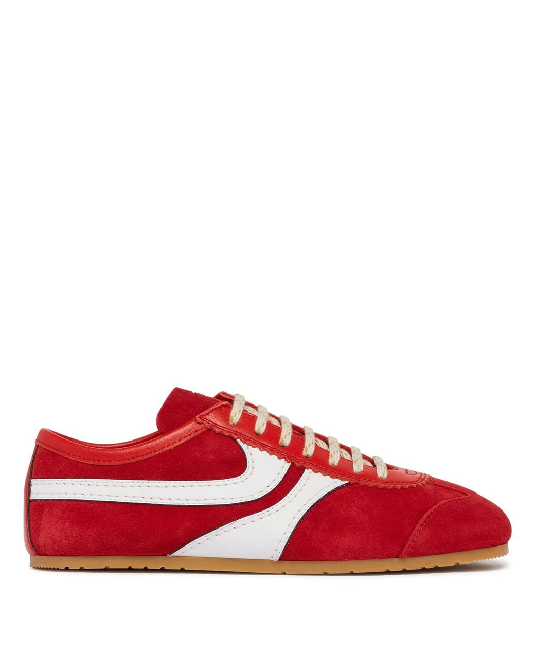 Dries Van Noten Red Suede Panel Sneakers