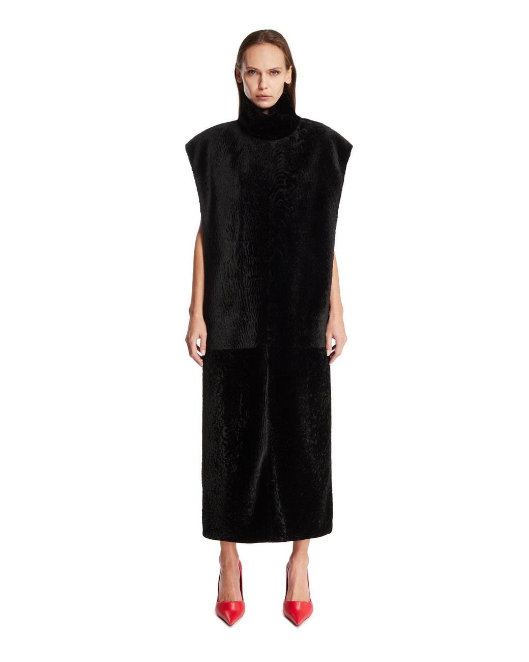 KULAKOVSKY Black Shearling Cape
