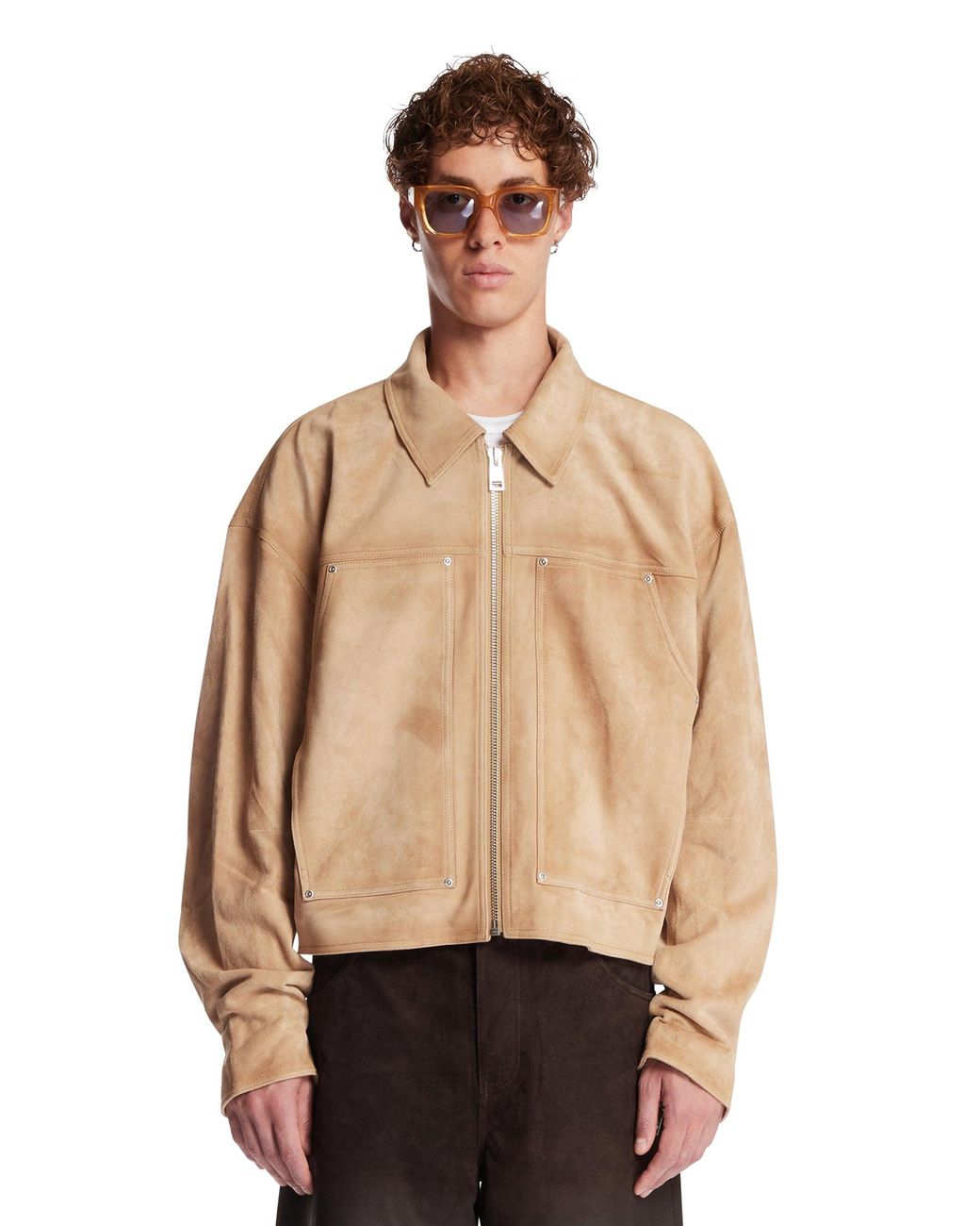 Purple Denim Natural Suede Jacket for men