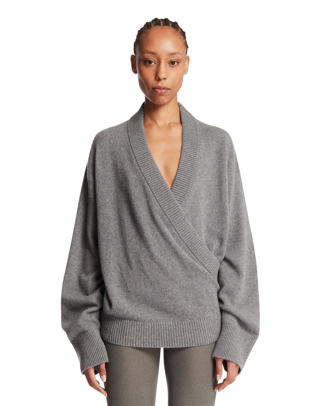 ARMARIUM Gray Wool And Cashmere Wrap Sweater