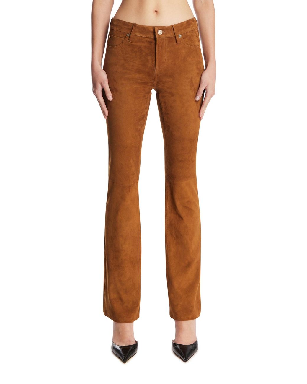 FRAME Brown The Suede Rodeo Trousers