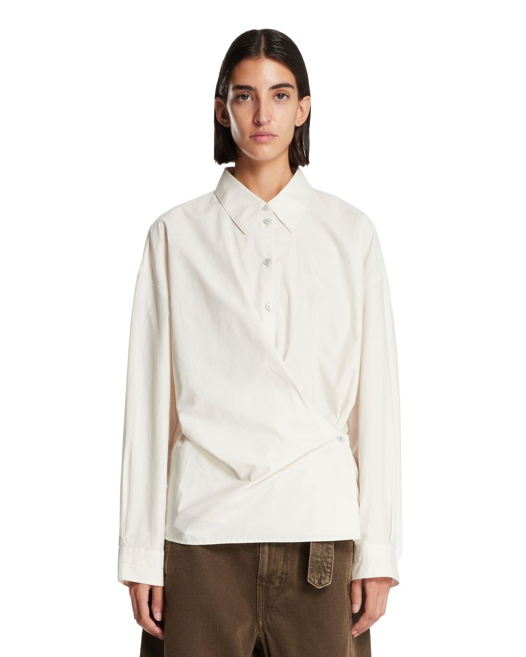 Lemaire White Twisted Cotton Shirt