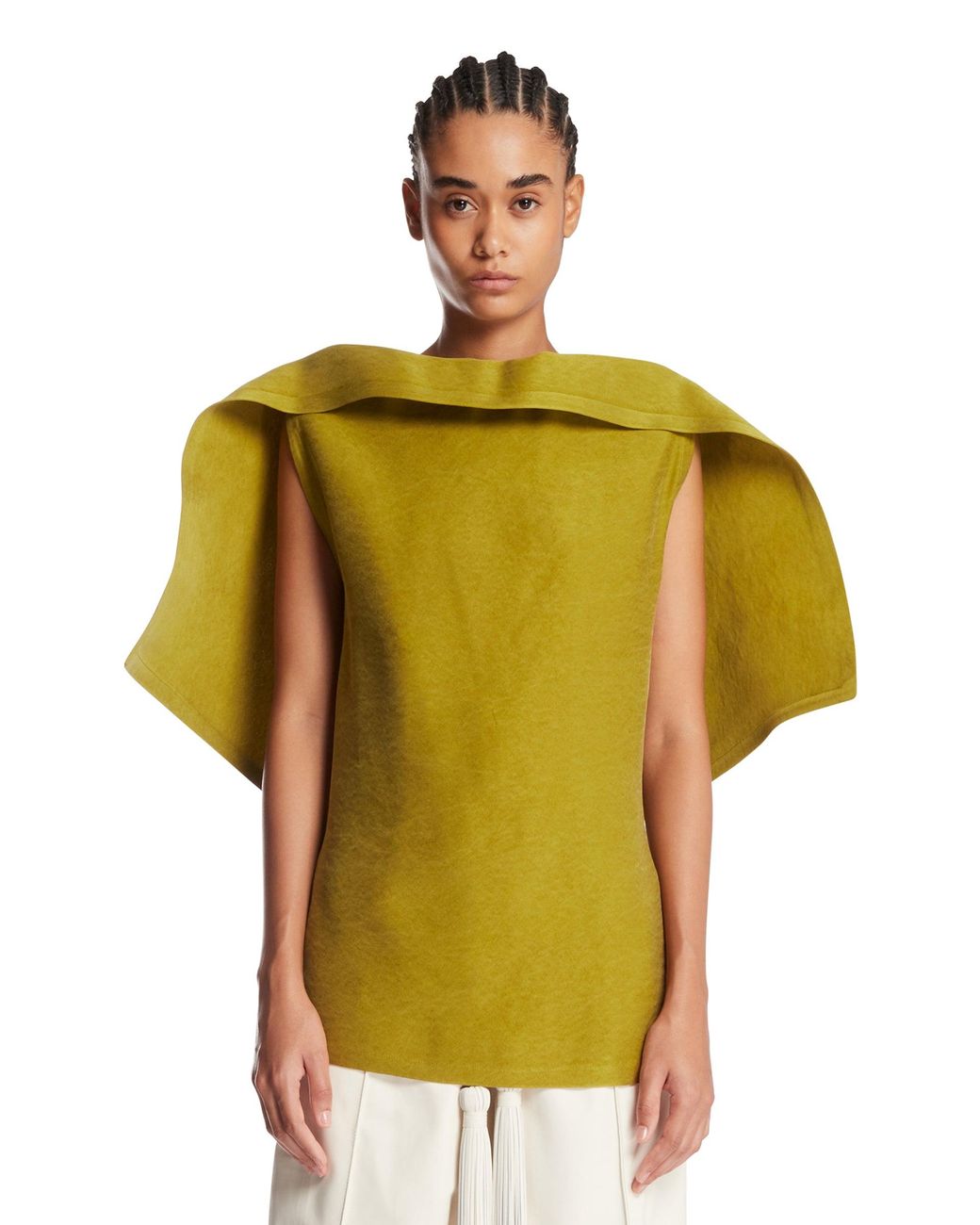 Magda Butrym Green Draped Silk Top