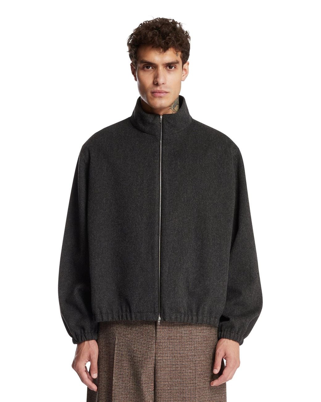 Jil Sander Black Cashmere Zip-Up Jacket for men