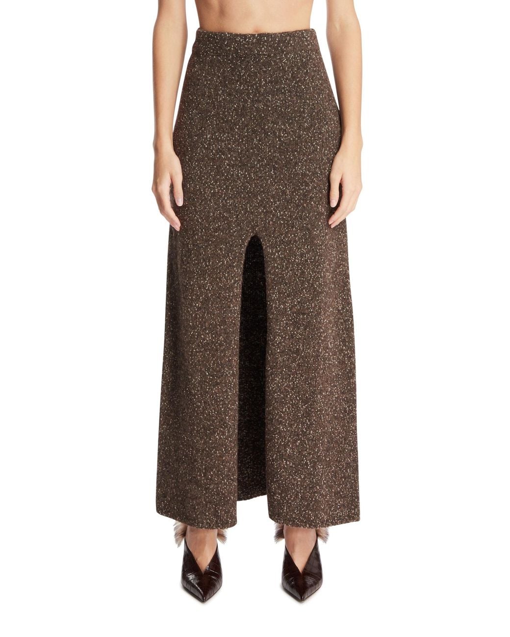 ELY ELY Brown Charis Long Skirt With Slit