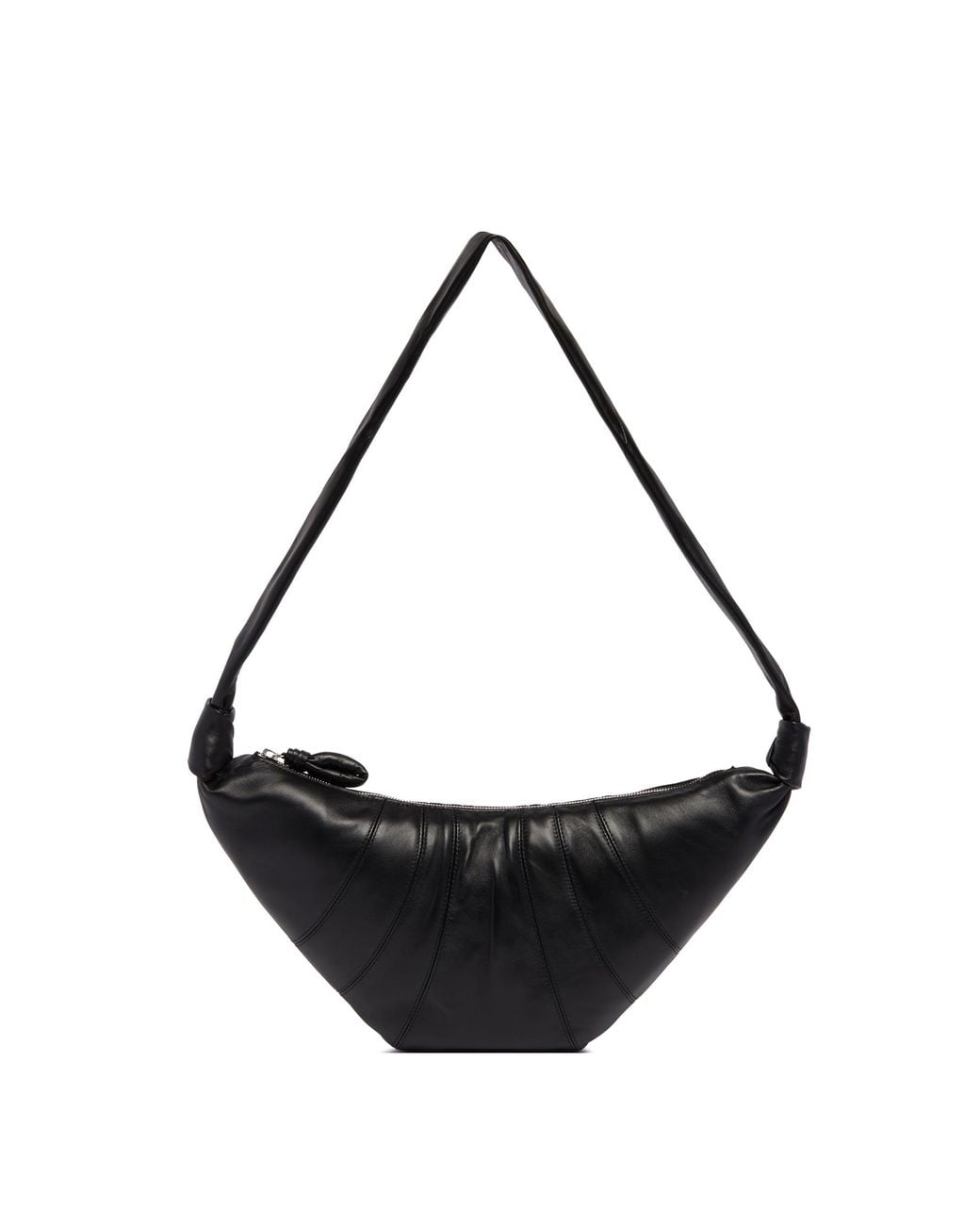 Lemaire Black Medium Leather Croissant Bag for men