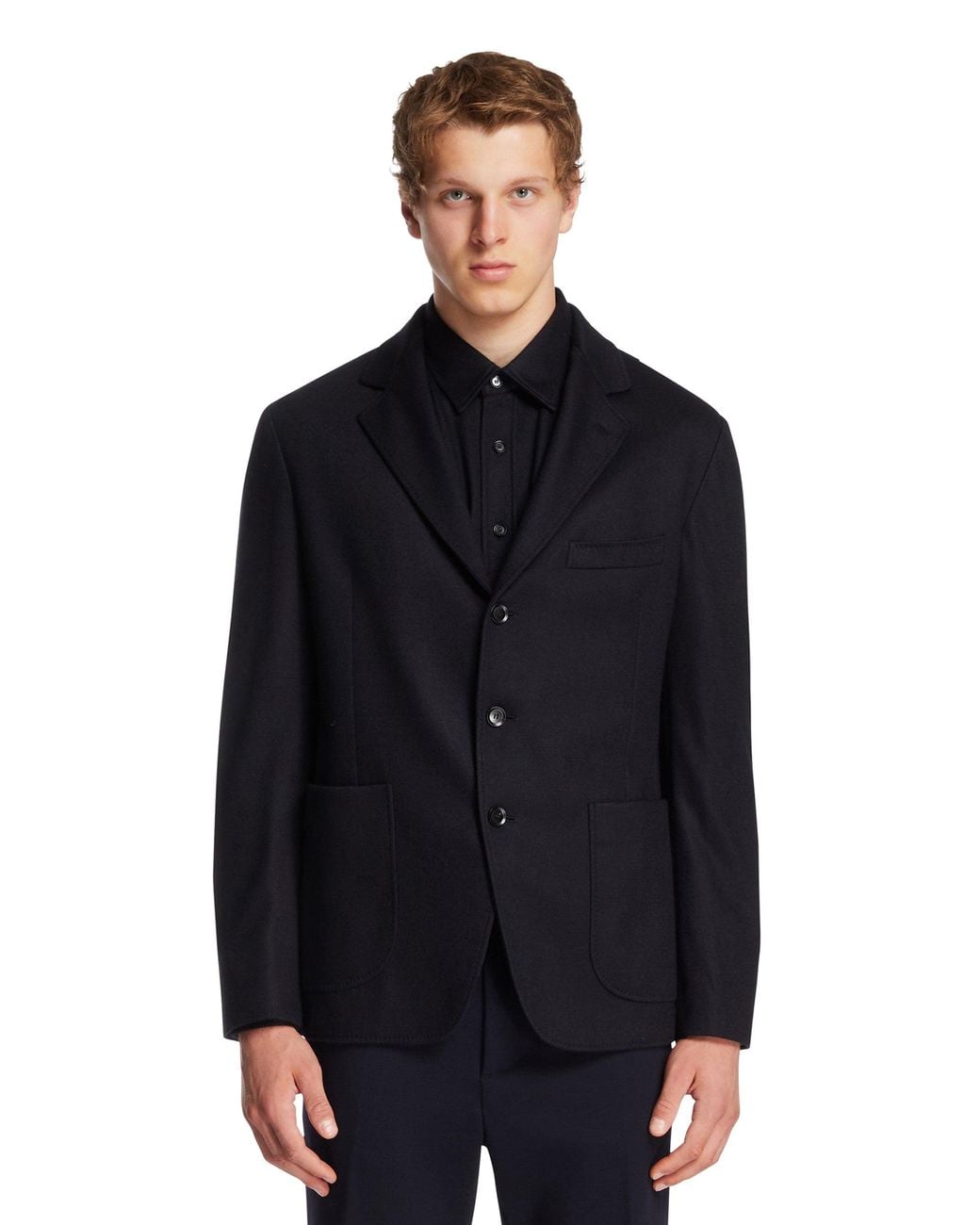 Brioni Black Deconstructed Cashmere Blazer for men
