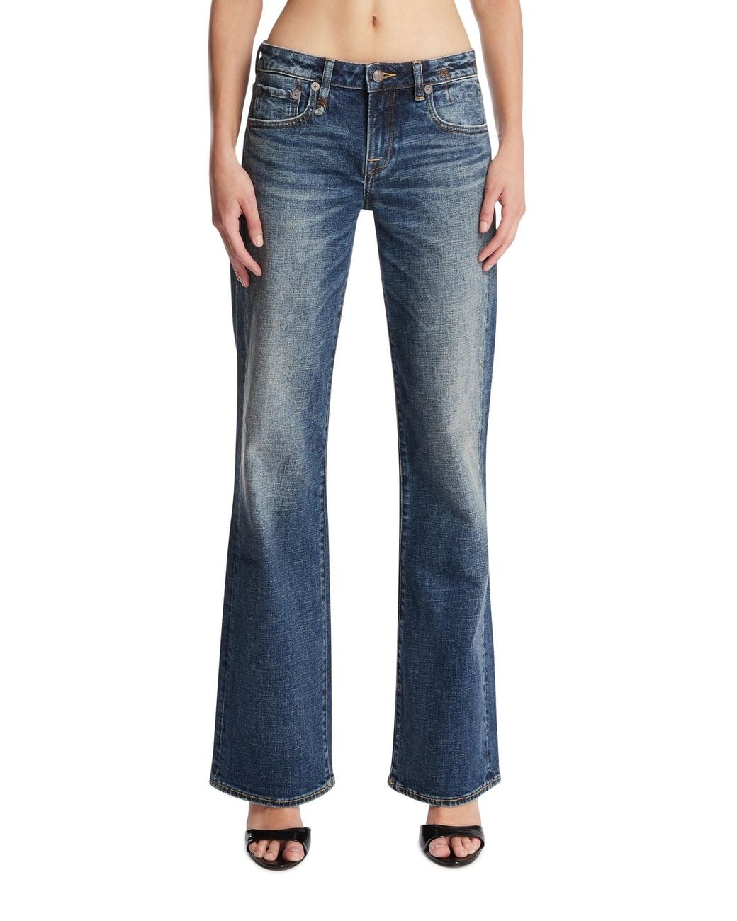 R13 Blue Dark Boy Flare Jeans