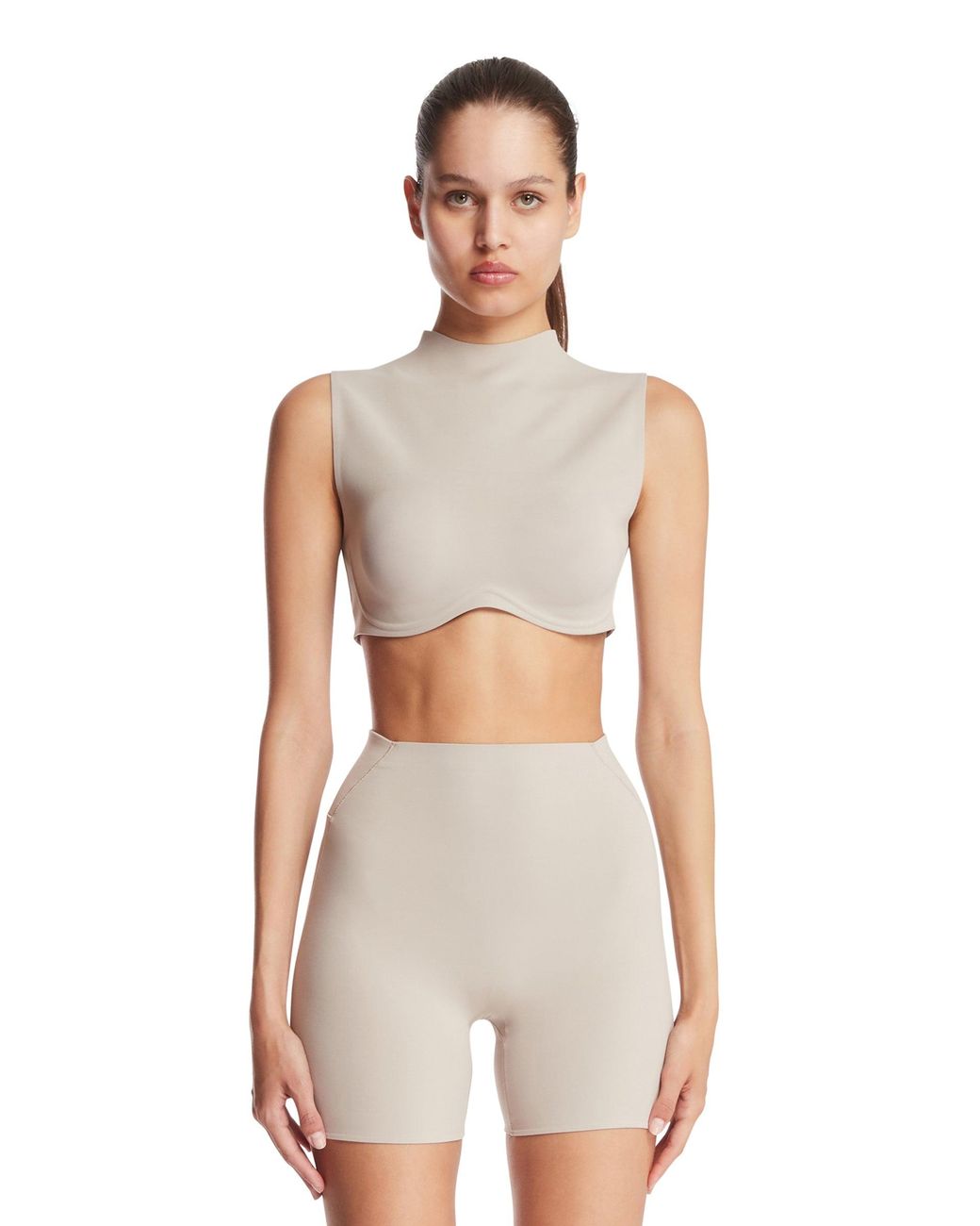 Nike White Skims Mock Neck Top