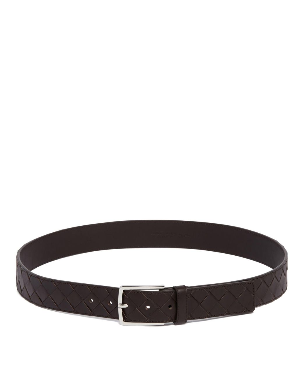 Bottega Veneta Black Leather Intrecciato Belt for men