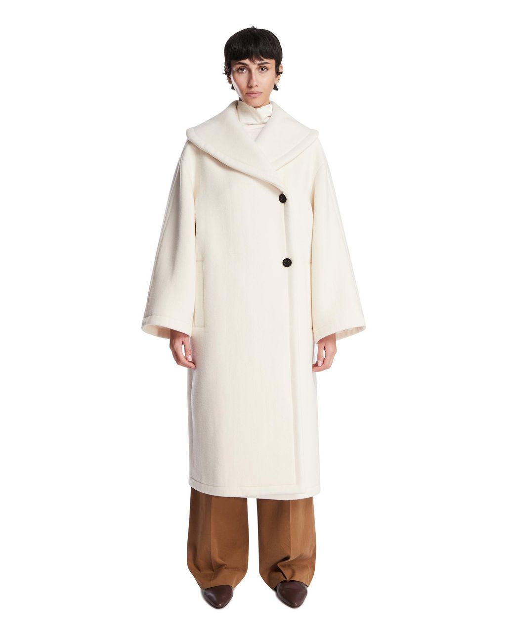 The Row White Regino Wool Coat
